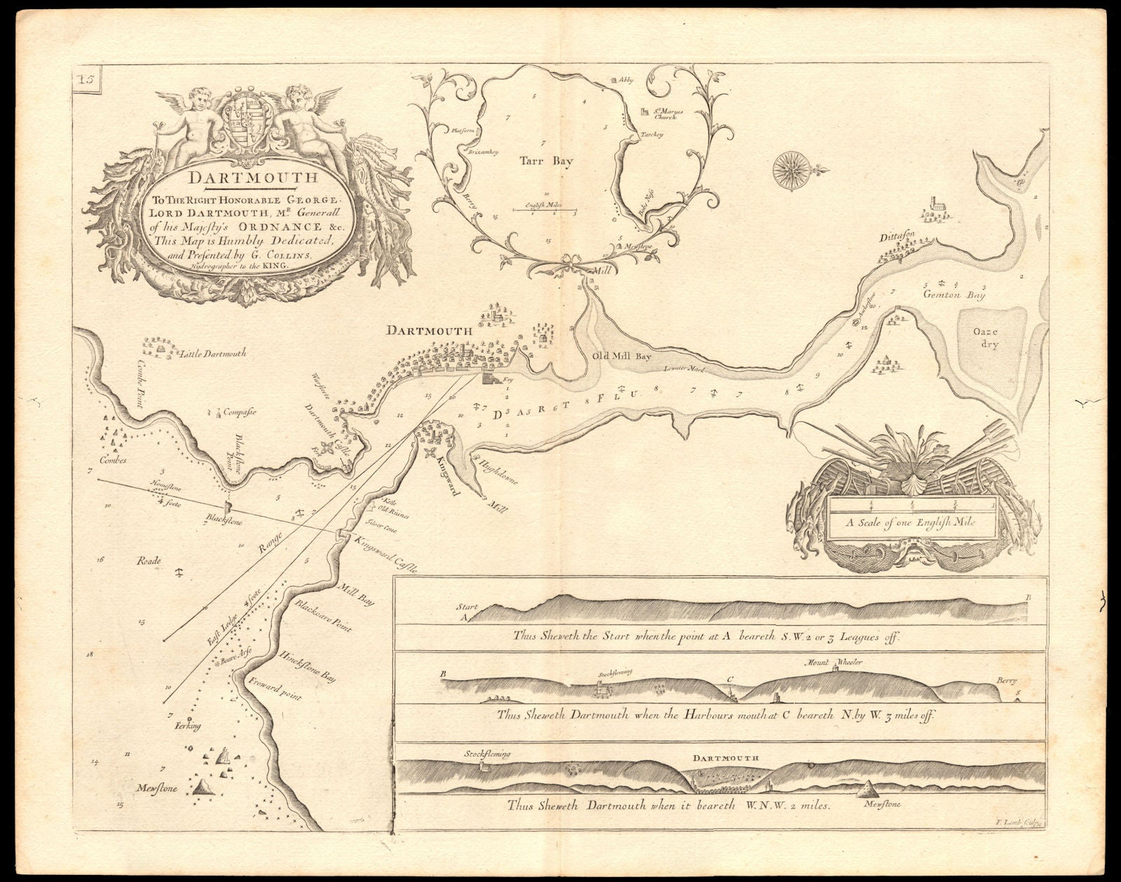 'DARTMOUTH', Dart Estuary & TORBAY sea chart. Brixham Torquay. COLLINS c1774 map